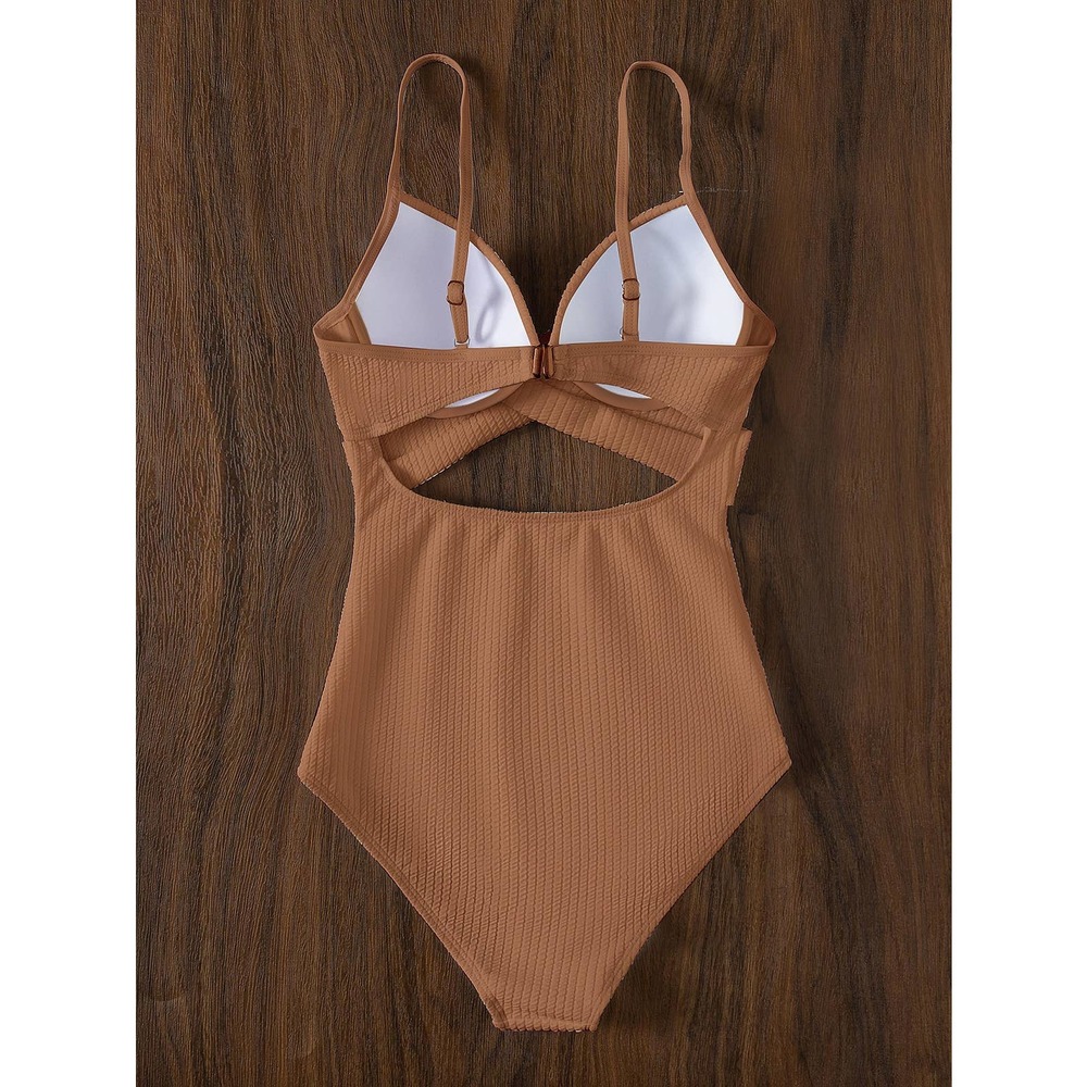 Boho Criss Cross Push Up One Piece Swimsuit green - Picture 10 of 11